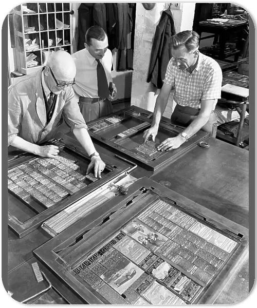 Newspaper typesetting, Mexborough, South Yorkshire, 1959. Artist: Michael Walters
