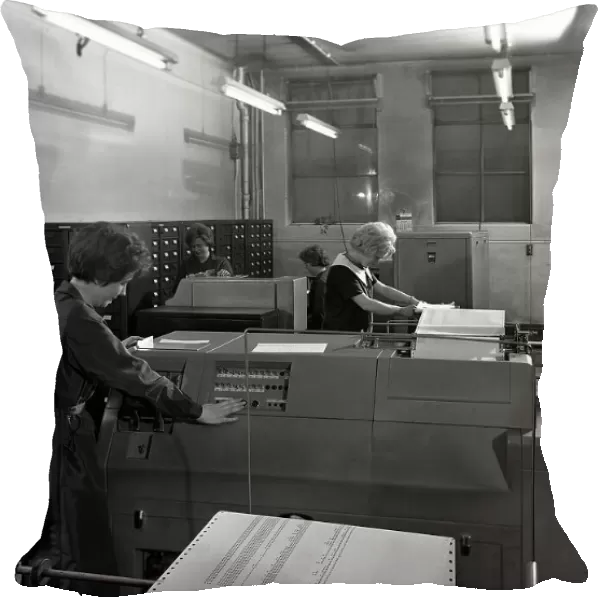 Hollerith data machine in an office at the Edgar Allen Steel Co, Sheffield, South Yorkshire, 1963