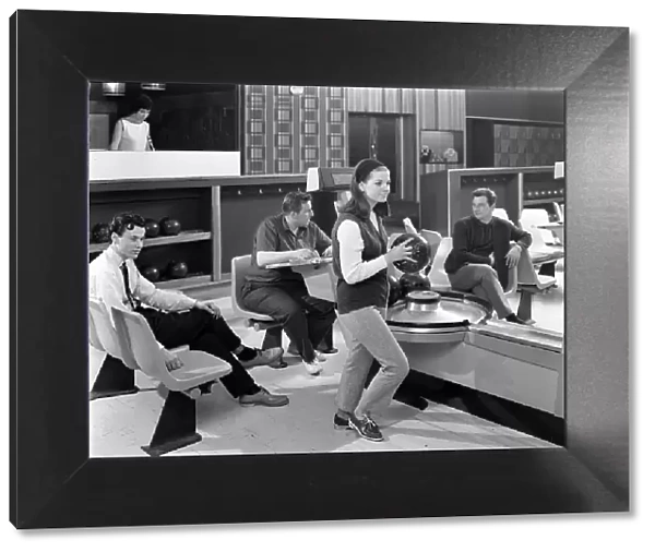 Group of young people at Silver Blades bowling alley, Sheffield, South Yorkshire, 1965