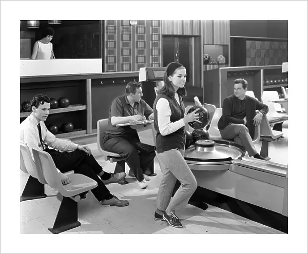 Group of young people at Silver Blades bowling alley, Sheffield, South Yorkshire, 1965