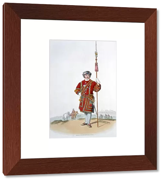 Yeoman of the Kings Guard, 1805. Artist: William Henry Pyne
