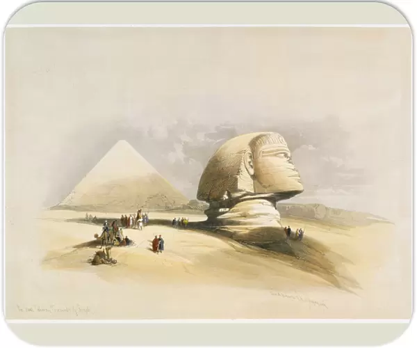The Great Sphinx and the Pyramids of Giza, 19th century. Artist: David Roberts