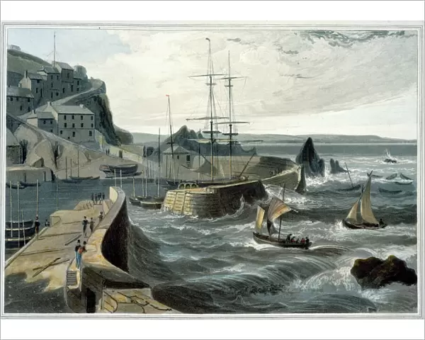 Mevagissey, Cornwall, 1825. Artist: William Daniell