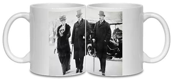 John Pierpont Morgan, American financier and banker, with his son and daughter, 1912