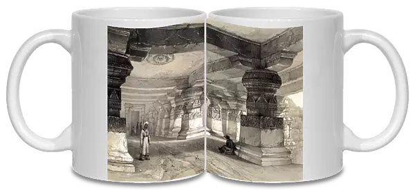 Interior of Lanka, Ellora, India, 1845. Artist: Thomas Colman Dibdin