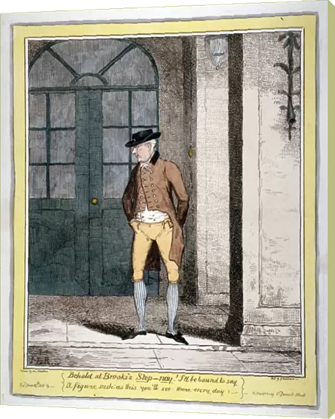 A man outside Brookss Club, London, 1815. Artist: George Cruikshank