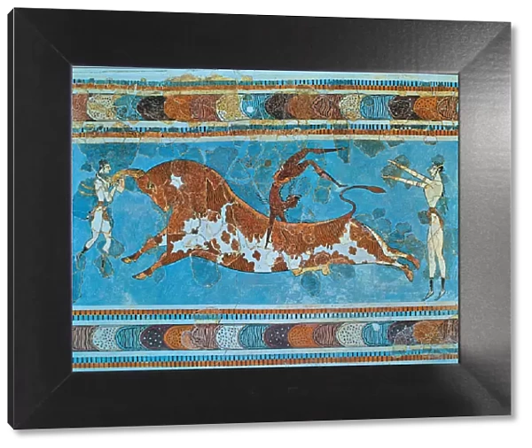 Bullfighting, fresco in the palace of Knossos