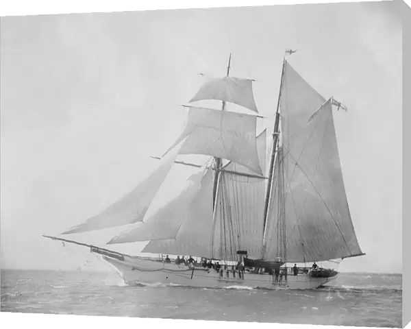 The 76 ton schooner Lisette under sail. Creator: Kirk & Sons of Cowes