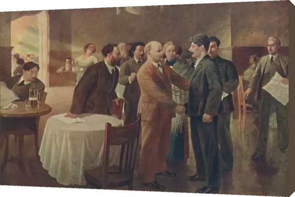 First Meeting of Lenin and Stalin, Tammerfors (Finland), December 1905, (1939)