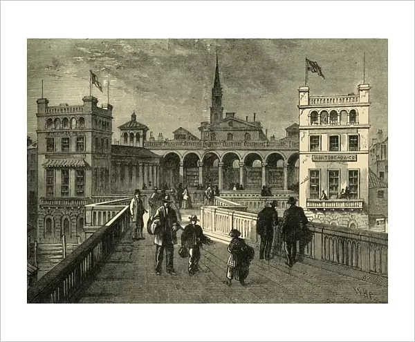Hungerford Market, from the Bridge, in 1850, (1881). Creator: Unknown
