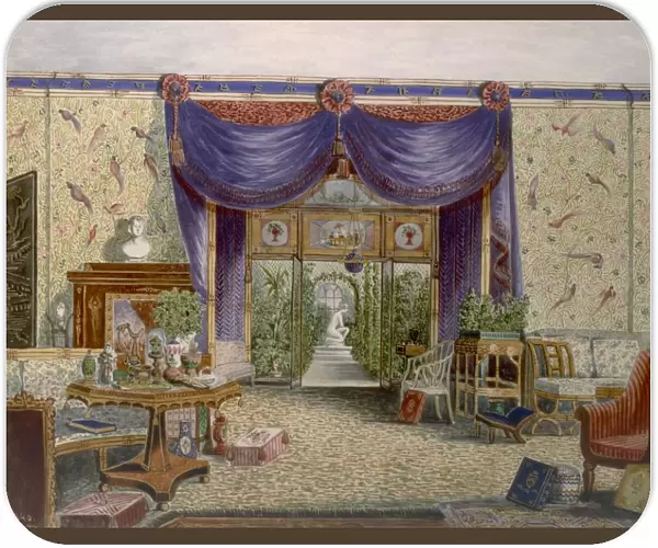 The Chinese Room at Middleton Park, Oxfordshire, 1840. Creator: English School (19th Century)