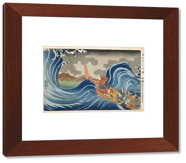 Nichiren Calming the Storm, c1830s. Creator: Utagawa Kuniyoshi (1798-1861)