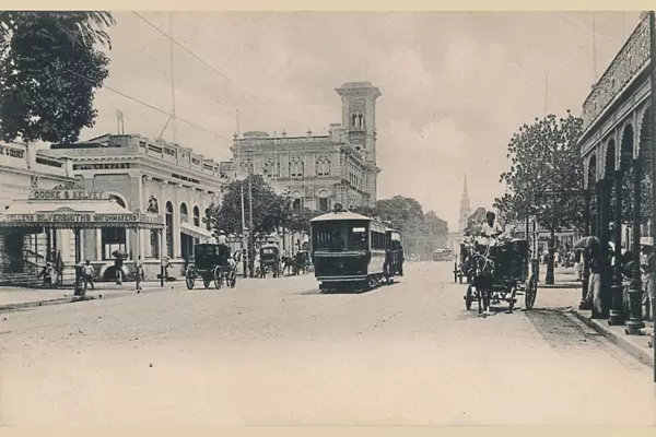 Old Court House Street from the South. Calcutta, c1910. Creator: Johnston & Hoffmann