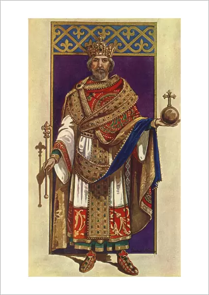 The Emperor Charlemagne in Full State Dress (A. D. 800), 1924. Creator: Herbert Norris