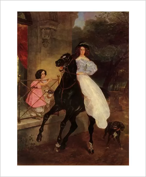 The Horsewoman, 1832, (1965). Creator: Karl Briullov