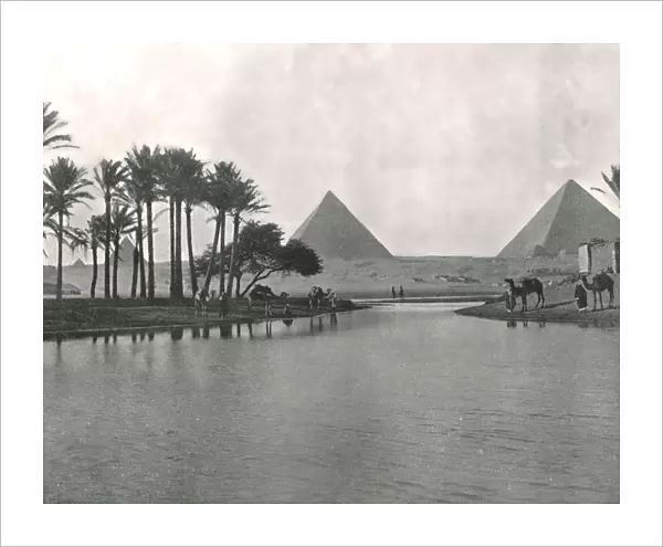 The Pyramids and the Nile, Gizeh, Egypt, 1895. Creator: W &s Ltd