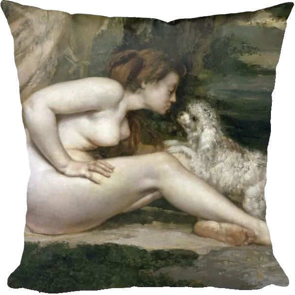 Nude Woman with a Dog, 1861-1862. Artist: Courbet, Gustave (1819-1877)