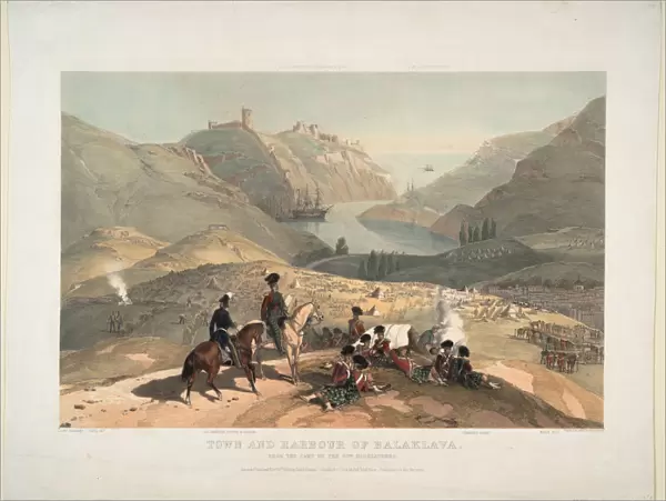 Town and harbour of Balaklava from the camp of the 93rd Highlanders, 1854. Artist: O Reilly