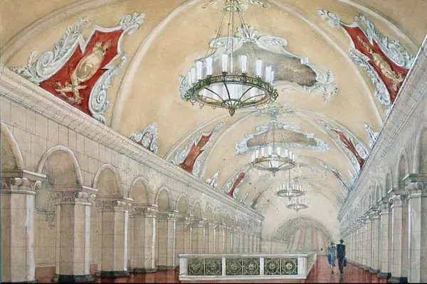 Project for the Komsomolskaya Metro station, 1949