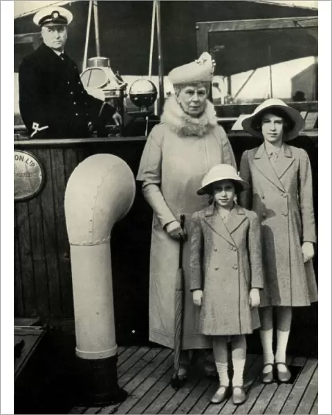Queen Mary with her granddaughters, 1930s, (1951). Creator: Unknown