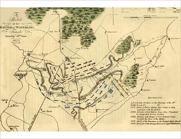 A Sketch of the Battle of Waterloo, (18 June 1815 ), 1816. Creator: Unknown