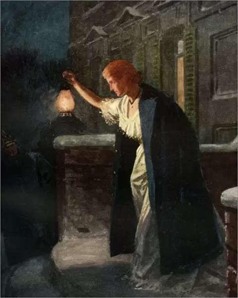 She stood and swung the lantern slowly from side to side, 1914. Creator: William Barnes Wollen