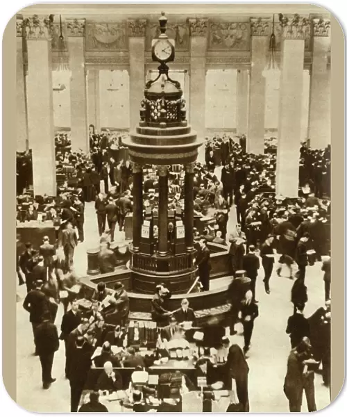 The Lutine Bell in the Underwriting Room at Lloyds of London, 1933, (1935). Creator: Unknown