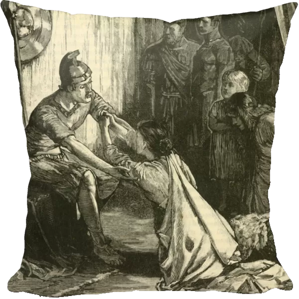 Interview Between Coriolanus and His Wife and Mother, 1890. Creator: Unknown