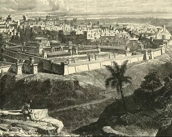 Jerusalem in the Time of Jesus Christ, Showing the Temple as restored by Herod the Great, 1890