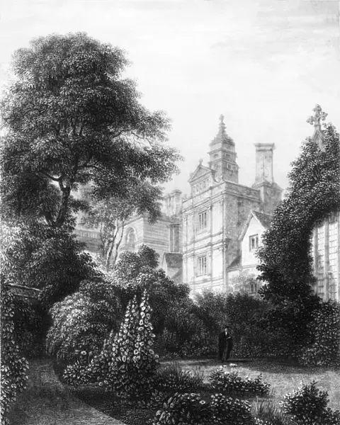 Caius College from the Fellows Gardens, c1837. Creator: John Le Keux