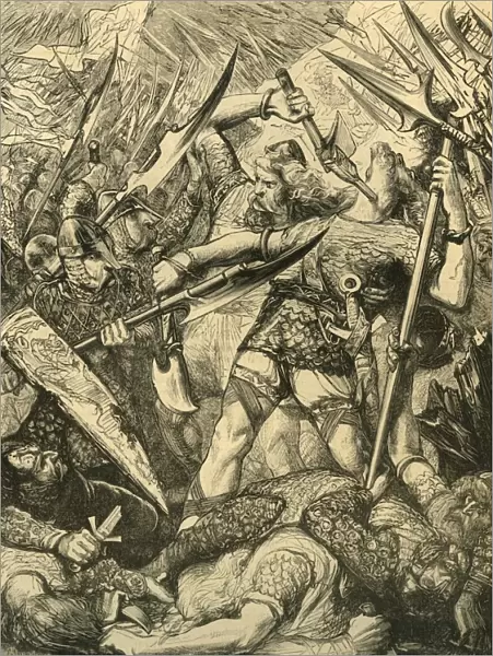 Death of Harold at the Battle of Hastings, 1873. Creator: Unknown