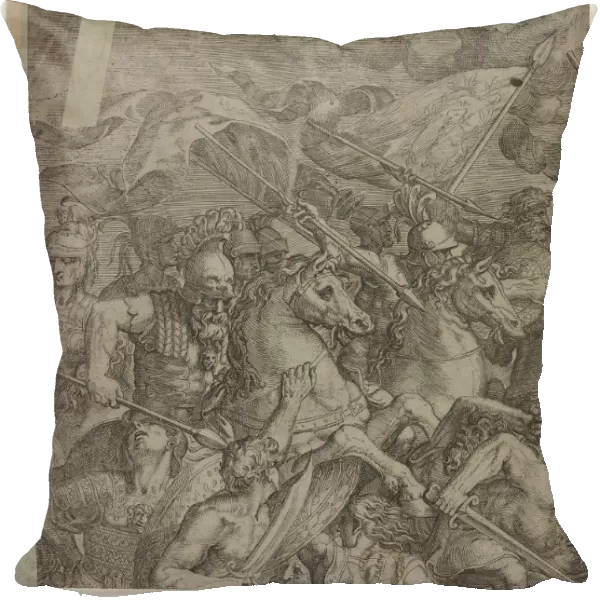 Battle of the Milvian Bridge (fragment) (verso), 1500s. Creator: Unknown