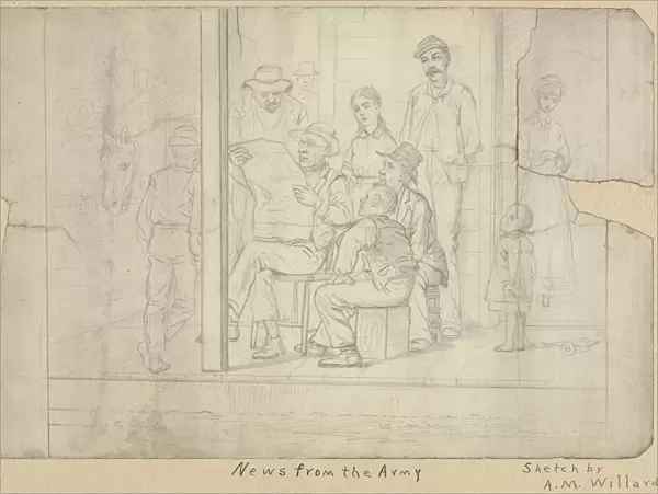 Sketch - News from the Army. Creator: Archibald Willard (American, 1836-1918)