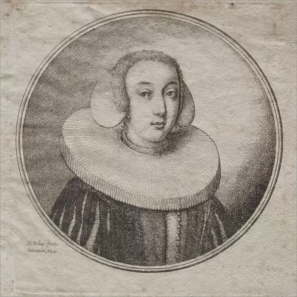 Woman with a Millstone Ruff, 1644. Creator: Wenceslaus Hollar (Bohemian, 1607-1677)