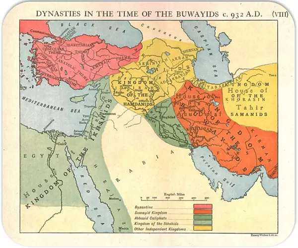 Dynasties in the time of the Buwayids, circa 932 A. D. c1915. Creator: Emery Walker Ltd