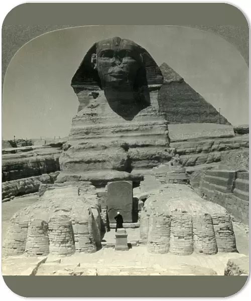 The Ancient Sphinx and Recent Excavations, Giza, Egypt, c1930s. Creator: Unknown