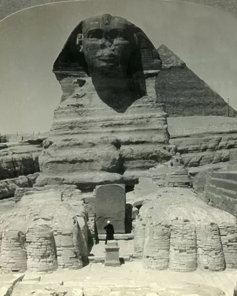 The Ancient Sphinx and Recent Excavations, Giza, Egypt, c1930s. Creator: Unknown