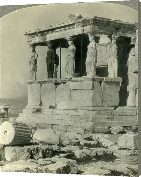 Portico of the Carytides on the Erechtheum, Acropolis, Athenaai (Athens), Greece, c1930s