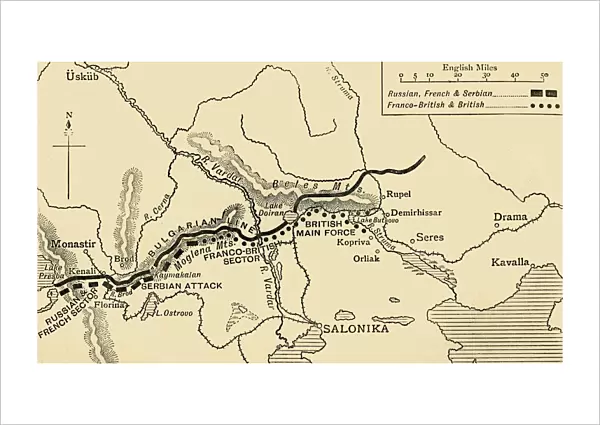 The Allies Line facing the Bulgarians in the closing Campaign of 1916, (c1920)