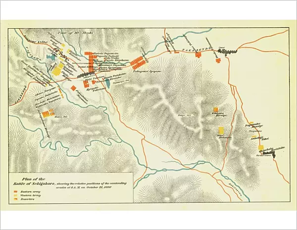 Plan of the Battle of Sekigahara, October 21st 1600, 1903. Creator: Unknown