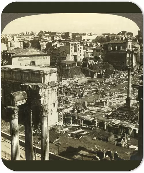 Temple of Vespasian and Arch of Severus, east from Capitol, Rome, Italy, c1909. Creator: Unknown