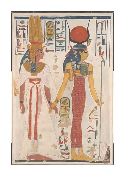 Queen Nefertari being led by Isis, ca. 1279-1213 B. C. Creator: Charles Wilkinson
