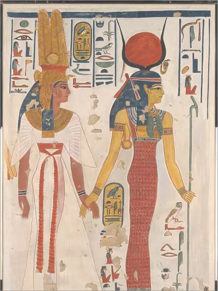 Queen Nefertari being led by Isis, ca. 1279-1213 B. C. Creator: Charles Wilkinson
