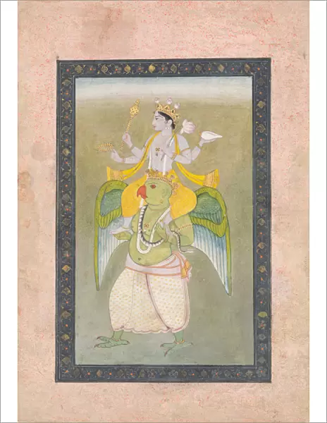 Vishnu on Garuda, ca. 1810-20. Creator: Sajnu