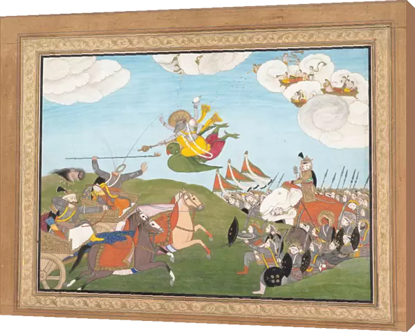 Vishnu as Varaha, the Boar Avatar, Slays Banasur, A Demon General... ca.1800. Creator: Unknown