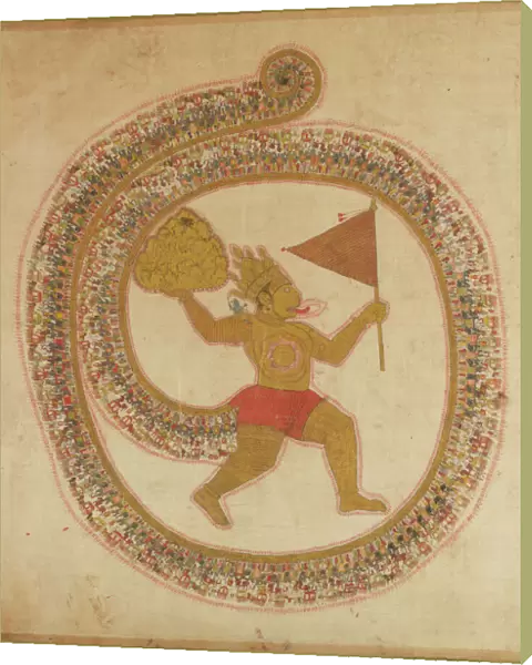 Hanuman Bearing the Mountaintop with Medicinal Herbs, ca. 1800. Creator: Unknown