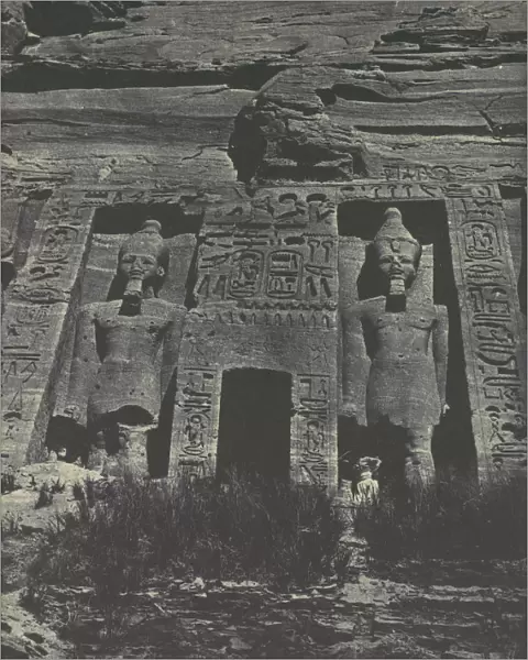 Nubie. Ibsamboul. Entree du Speos d Hathor, 1850. Creator: Maxime du Camp