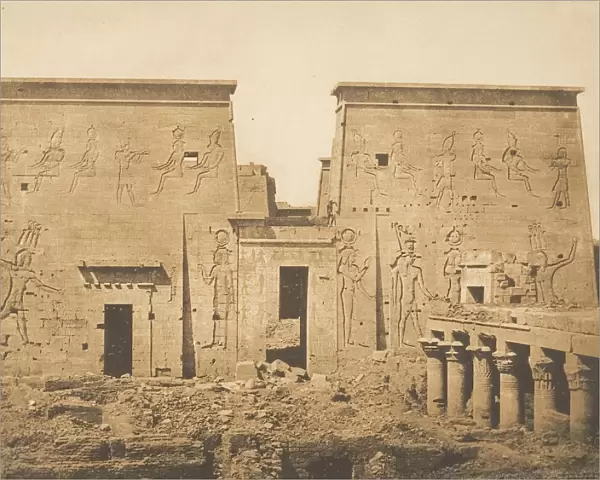 Dromos et Pylones du grand Temple d Isis, a Philae, April 13, 1850