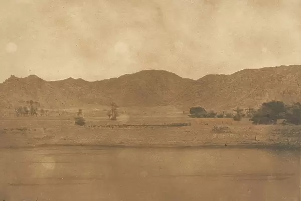 Vue prise du Nord-Est de Philae - Village de Kolokina, 1849-50. Creator: Maxime du Camp