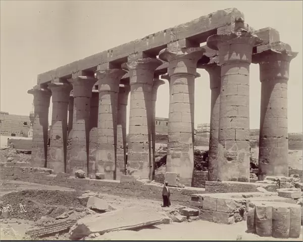 Luxor, vue du temple cote ouest, 1870s. Creator: Antonio Beato